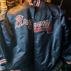 Majestic Blue and Red Varsity Bomber Jacket